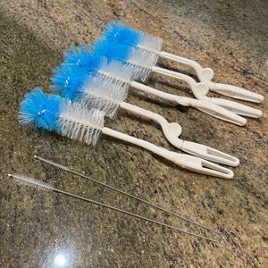 Lot of 7 Bottle + Straw Cleaning Brushes Bristle Long Handle Kitchen Baby